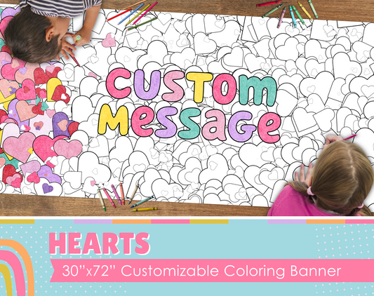 Hearts Coloring Banner