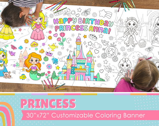 Princess Custom Coloring Banner