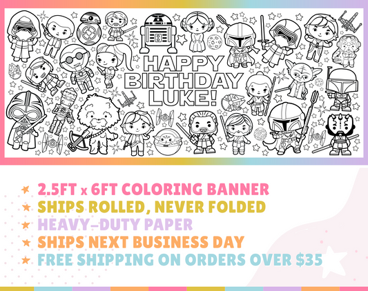 Space Characters Custom Coloring Banner