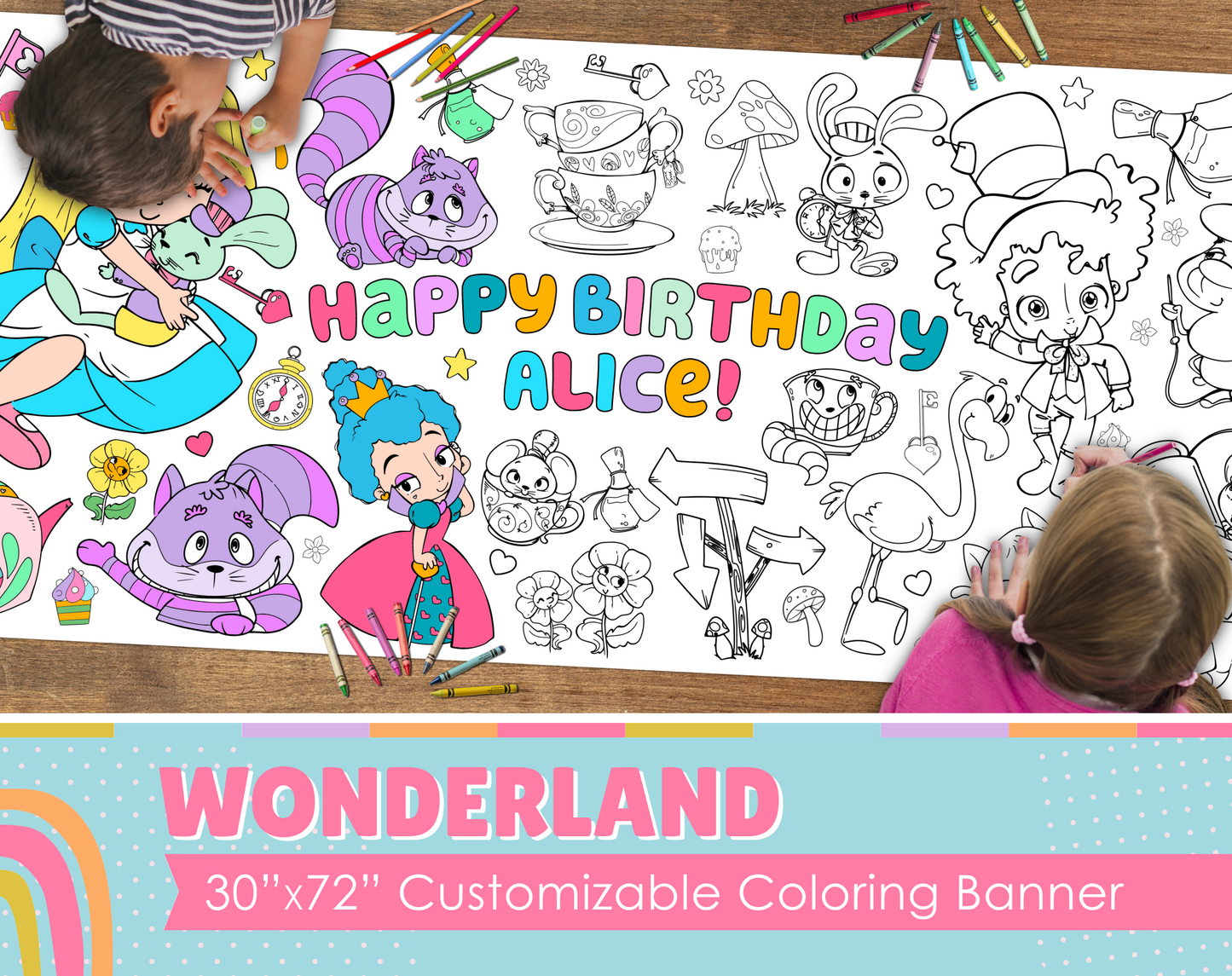 Wonderland Custom Coloring Banner