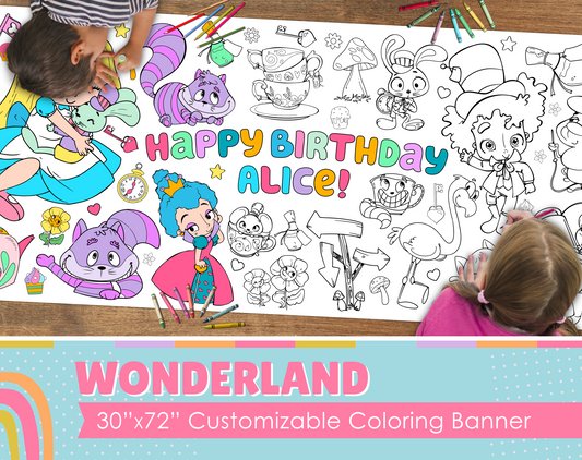 Wonderland Custom Coloring Banner