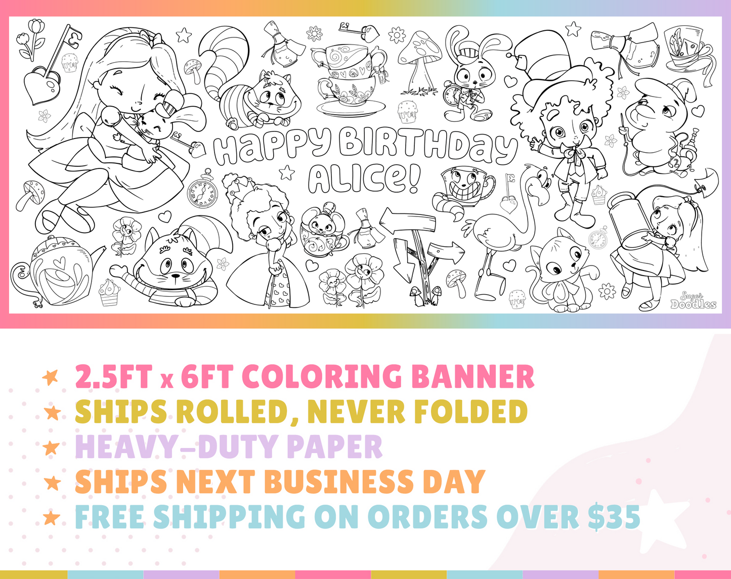 Wonderland Custom Coloring Banner