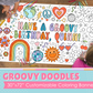 Groovy 70s Coloring Banner